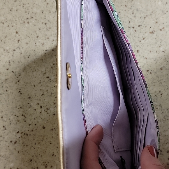 COACH LARGE FLORAL FLAP WRISTLET~CLUTCH~WALLET - Picture 6 of 7